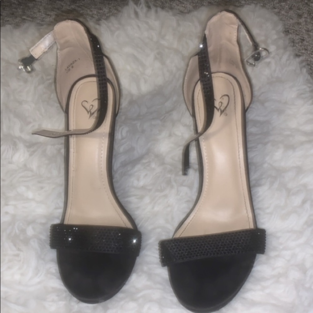 Black studded high heels